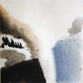 15 L'aube 1996 Encre sur papier 70 x 70cm